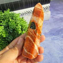 Load image into Gallery viewer, Blue Apatite & Orange Calcite Tower "B"