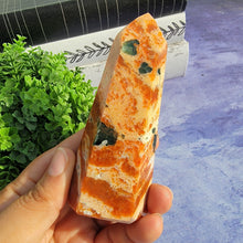 Load image into Gallery viewer, Blue Apatite & Orange Calcite Tower "B"