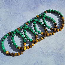 Load image into Gallery viewer, Abundance & Prosperity Bracelet - Malachite & Faceted Tiger's Eye