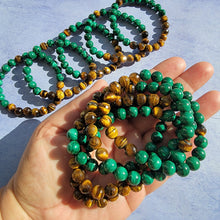 Load image into Gallery viewer, Abundance & Prosperity Bracelet - Malachite & Faceted Tiger's Eye