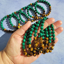 Load image into Gallery viewer, Abundance & Prosperity Bracelet - Malachite & Faceted Tiger's Eye