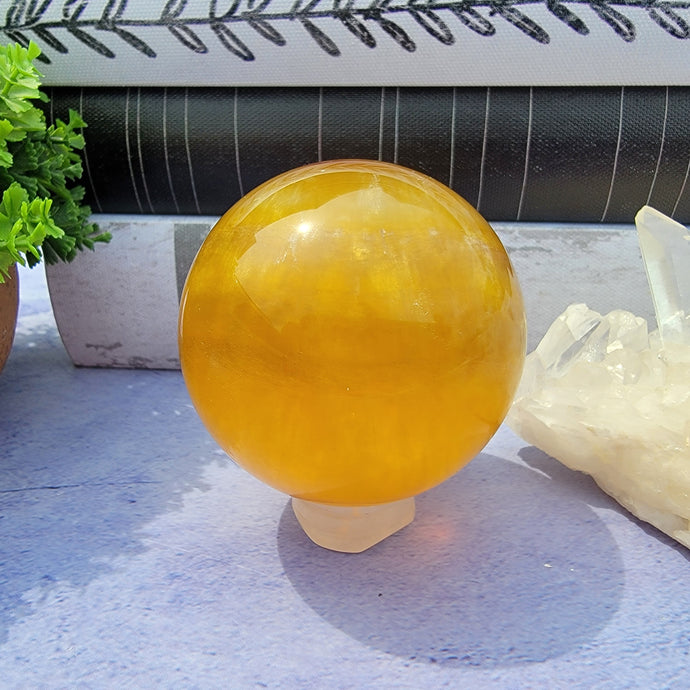 Yellow Fluorite Sphere 