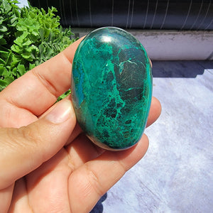 Chrysocolla Palm Stone "I"