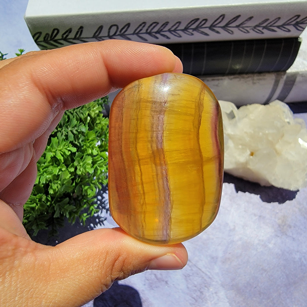 Yellow Fluorite Palm Stone 