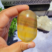 Load image into Gallery viewer, Yellow Fluorite Palm Stone &quot;J&quot;