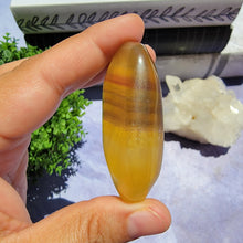 Load image into Gallery viewer, Yellow Fluorite Palm Stone &quot;J&quot;