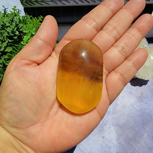 Yellow Fluorite Palm Stone "J"