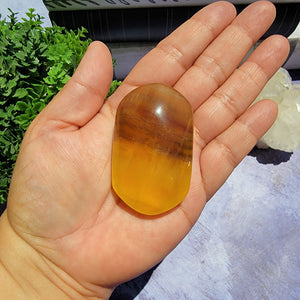 Yellow Fluorite Palm Stone "J"