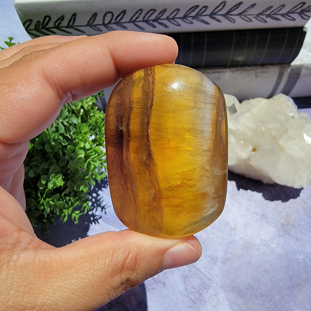 Yellow Fluorite Palm Stone 