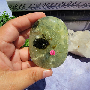 Prehnite Palm Stone "O"