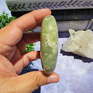 Prehnite Palm Stone "O"