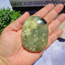 Load image into Gallery viewer, Prehnite Palm Stone &quot;O&quot;