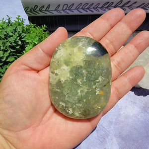 Prehnite Palm Stone "O"