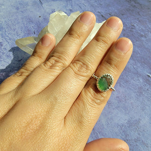 Boulder Chrysoprase Ring - Size 5 (ACG Ring Design)