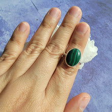 Load image into Gallery viewer, Malachite Ring - Size 5 (ACG Ring Design)