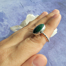 Load image into Gallery viewer, Malachite Ring - Size 5 (ACG Ring Design)