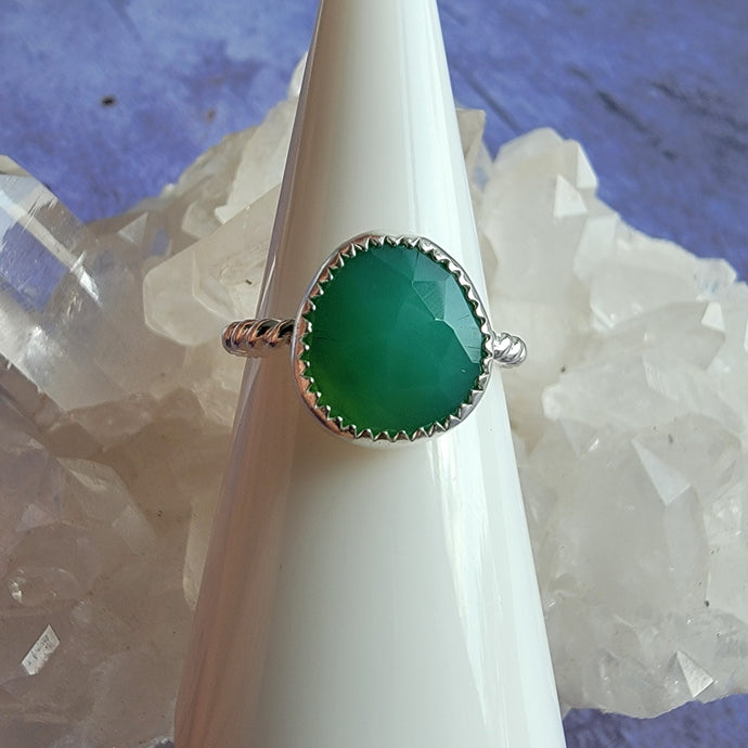 Green Chalcedony Ring - Size 6 (ACG Ring Design)