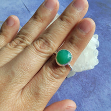 Load image into Gallery viewer, Green Chalcedony Ring - Size 6 (ACG Ring Design)