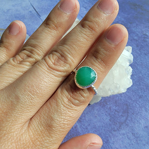 Green Chalcedony Ring - Size 6 (ACG Ring Design)