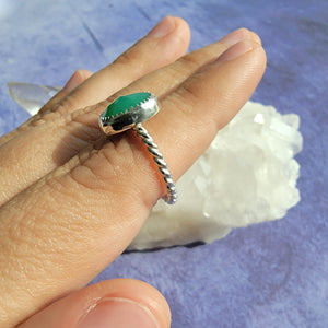 Green Chalcedony Ring - Size 6 (ACG Ring Design)