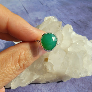 Green Chalcedony Ring - Size 6 (ACG Ring Design)