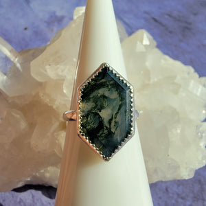 Moss Agate Ring - Size 7 (ACG Ring Design)