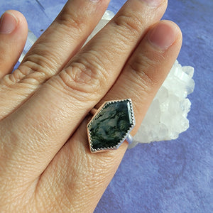 Moss Agate Ring - Size 7 (ACG Ring Design)