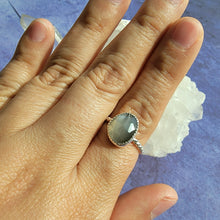 Load image into Gallery viewer, Gray Moonstone Ring - Size 8 (ACG Ring Design)