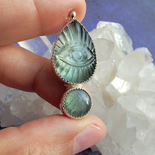 Load image into Gallery viewer, Abalone Shell Doublet &amp; Labradorite Evil Eye Pendant (ACG Pendant Design)