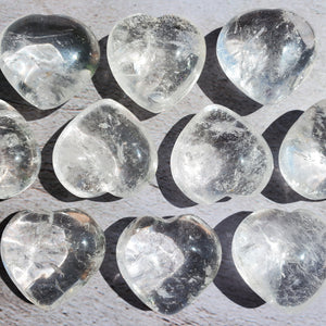 Clear Quartz Hearts