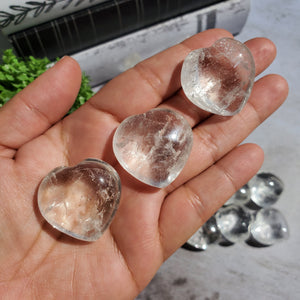 Clear Quartz Hearts