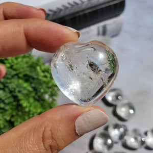 Clear Quartz Hearts