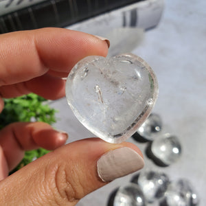 Clear Quartz Hearts