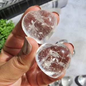 Clear Quartz Hearts