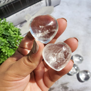 Clear Quartz Hearts