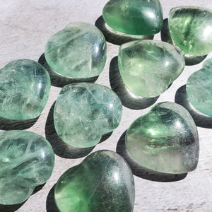 Green Fluorite Hearts