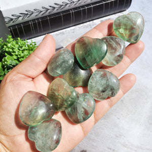 Green Fluorite Hearts