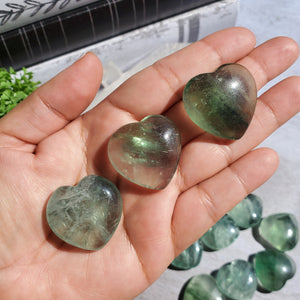 Green Fluorite Hearts