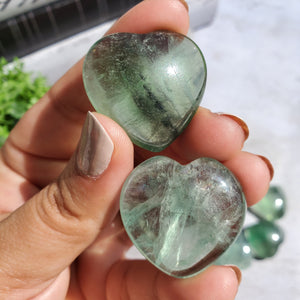 Green Fluorite Hearts