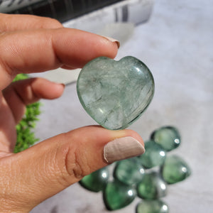 Green Fluorite Hearts