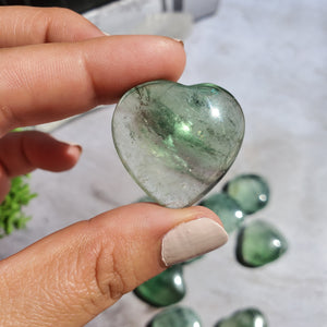 Green Fluorite Hearts