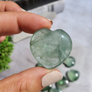 Green Fluorite Hearts