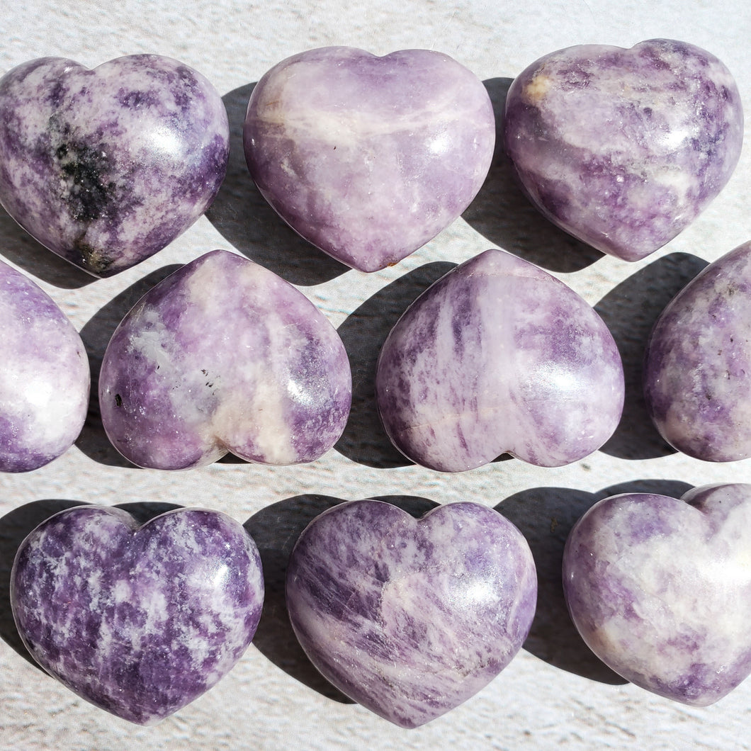 Lepidolite Hearts