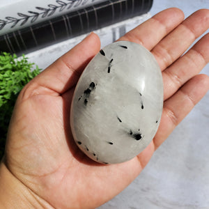 Tourmalinated Quartz Palm Stone "B"