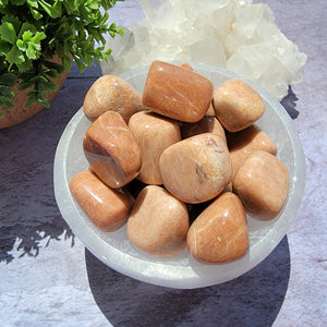 Peach Moonstone Tumbled Stones