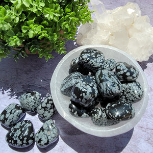 Snowflake Obsidian Tumbled Stones