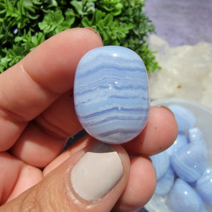 Blue Lace Agate Tumbled Stones