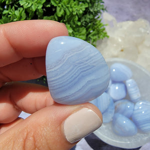 Blue Lace Agate Tumbled Stones