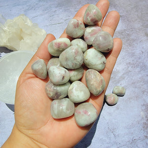 Pink Tourmaline in Quartz Tumbled Stones