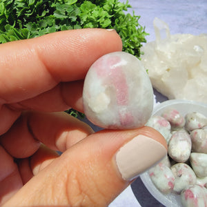 Pink Tourmaline in Quartz Tumbled Stones